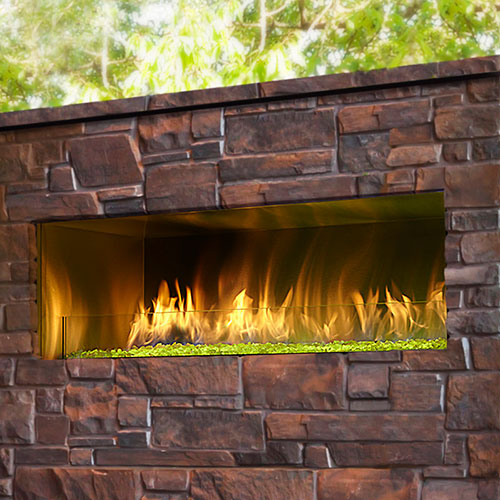 48 Palazzo See Thru Intellifire Outdoor Ventless Linear Fireplace