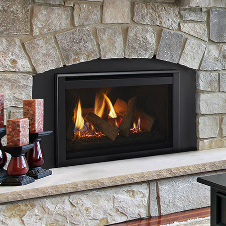30" Ruby Traditional IntelliFire Touch Direct Vent Fireplace Insert, Blower and Remote (Electronic Ignition) - Majestic
