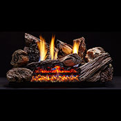 24" Moxie Burncrete Hybrid Logs, 24" Glow Getter IntelliFire Plus Vent Free Burner (Electronic Ignition) - Monessen