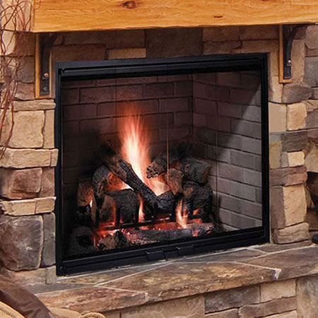 42" Biltmore Radiant Wood Burning Fireplace, Traditional Liner - Majestic