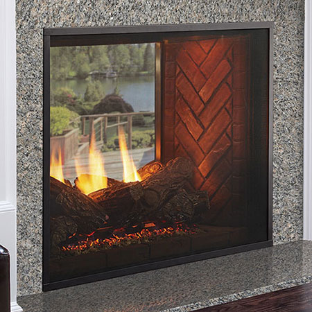 36" Fortress Indoor/Outdoor IntelliFire See-Thru Direct Vent Fireplace  (Electronic Ignition) - Majestic