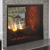 36" Fortress Indoor/Outdoor IntelliFire See-Thru Direct Vent Fireplace  (Electronic Ignition) - Majestic