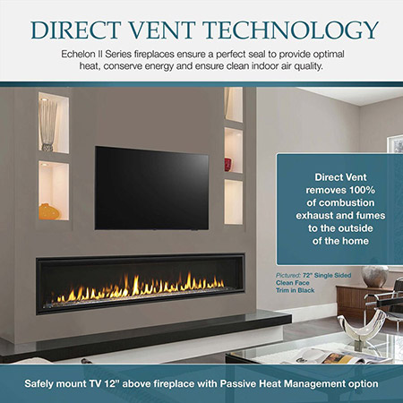 Echelon II IntelliFire Touch Direct Vent Linear Fireplace (Electronic Ignition) - Majestic