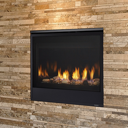 36" Quartz Traditional IntelliFire Touch Direct Vent Fireplace  (Electronic Ignition) - Majestic