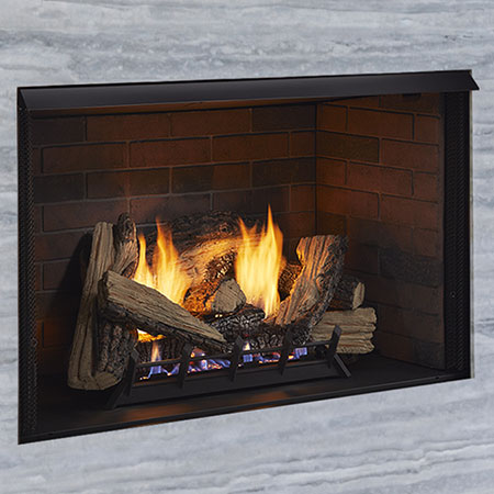 36" Attribute Universal Circulating Flush Face Vent Free Firebox, Multi-tonal Brown Reversible Liner - Monessen