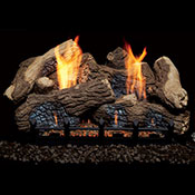 30" Berkley Oak Ceramic Logs, 24" Natural Blaze Vent Free Burner (Millivolt/Pilot) - Monessen