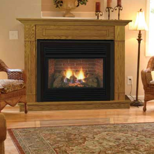36 Corner Surround With Hearth Honey Oak Or Dark Cherry Finish