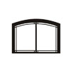 Arched Contemporary Double Door, Black Satin, Textured Mocha, Brushed Nickel - Monessen