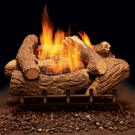 18" Mountain Cedar Refractory Logs, 18" PH Vent Free Burner (Millivolt/Pilot) - Monessen