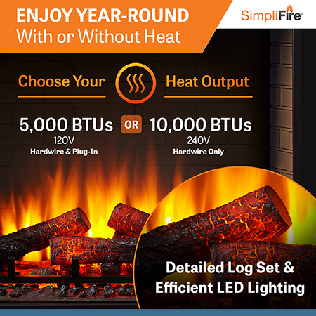 36 Built-In Traditional Electric Fireplace - SimpliFire