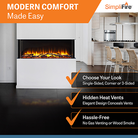 Scion Trinity 3-Sided Linear Electric Fireplace